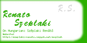 renato szeplaki business card
